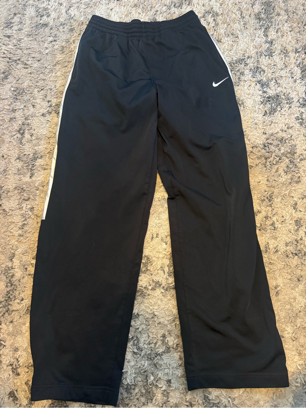 Nike mens basketball Black Pants with White Side Stripe